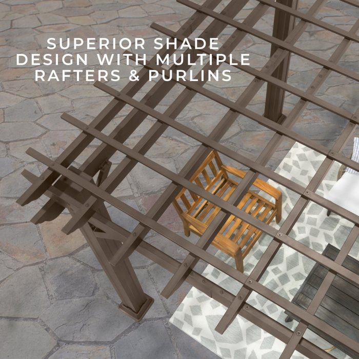 14×12 Ashford Traditional Steel Pergola With Sail Shade Soft Canopy - Image 10