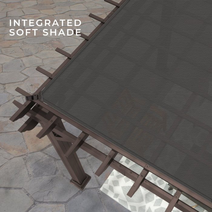 14×12 Ashford Traditional Steel Pergola With Sail Shade Soft Canopy - Image 7