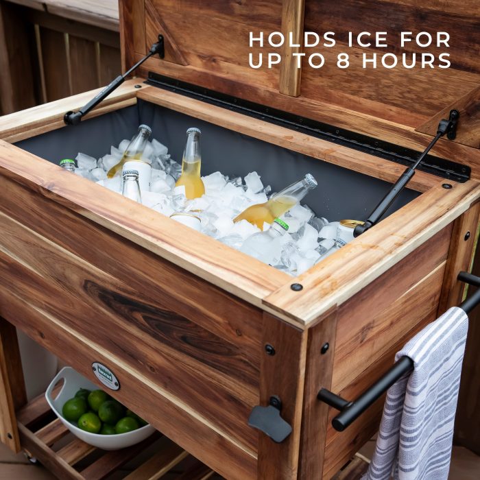 100 Quart Patio Cooler - Acacia - Image 3