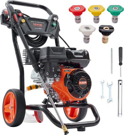 Vevor 3400 PSI Gas Pressure Washer 2.6 GPM with Aluminum Pump and 5 Quick Connect Nozzles New