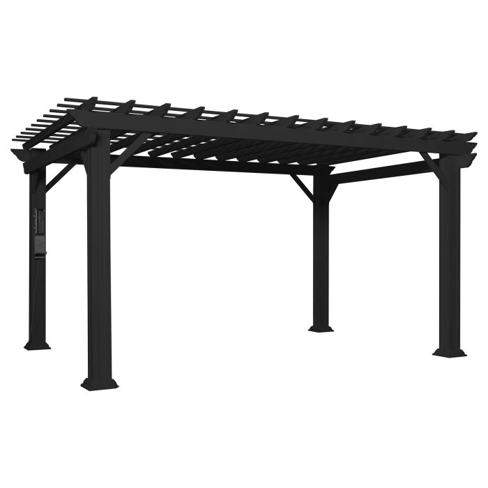 14×12 Stratford Traditional Steel Pergola With Sail Shade Soft Canopy - Image 2