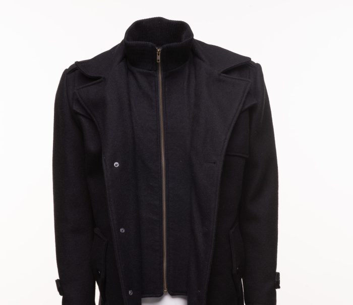 Black Wool 3/4 length trench coat - Image 7