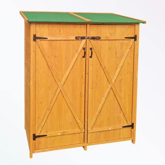 Wooden shed with two doors and shelves - Image 2