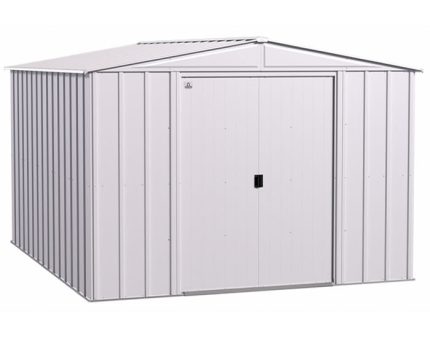 Arrow 10×12 Classic Steel Storage Shed Kit – Flute Gray