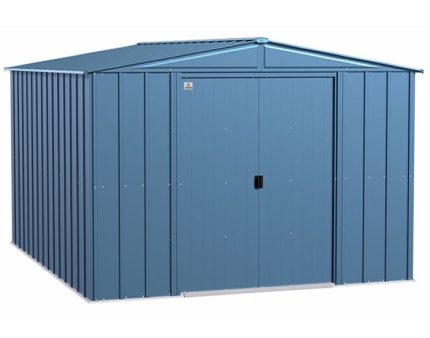 Arrow 10×12 Classic Steel Storage Shed Kit – Blue Gray