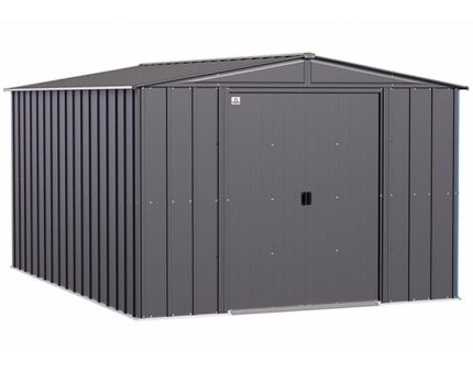 Arrow 10×14 Classic Steel Storage Shed Kit – Charcoal