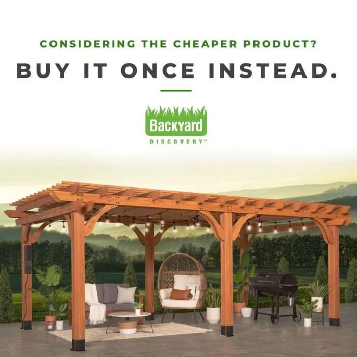 Beaumont 20 X 12 All Cedar Wooden Pergola - Image 7